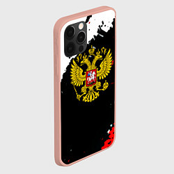 Чехол для iPhone 12 Pro Max Россия герб текстура краски, цвет: 3D-светло-розовый — фото 2