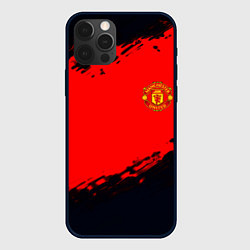 Чехол для iPhone 12 Pro Max Manchester United colors sport, цвет: 3D-черный