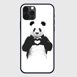 Чехол для iPhone 12 Pro Max Panda love, цвет: 3D-черный