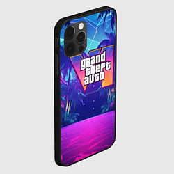 Чехол для iPhone 12 Pro Max Gta 6 логотип в стиле ночного vice city, цвет: 3D-черный — фото 2