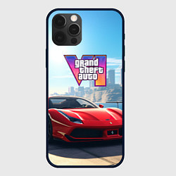 Чехол для iPhone 12 Pro Max GTA 6 logo auto, цвет: 3D-черный