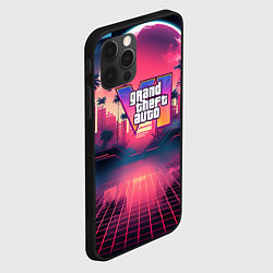 Чехол для iPhone 12 Pro Max GTA 6 logo retro night, цвет: 3D-черный — фото 2