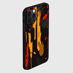 Чехол для iPhone 12 Pro Max Красные желтые оранжевые пятна краски абстракция, цвет: 3D-черный — фото 2