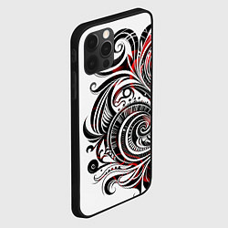 Чехол для iPhone 12 Pro Max Трайбл узоры цветы, цвет: 3D-черный — фото 2