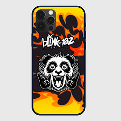 Чехол для iPhone 12 Pro Max Blink 182 рок панда и огонь, цвет: 3D-черный