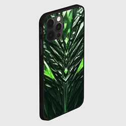 Чехол для iPhone 12 Pro Max Зелёные кристаллы и камень, цвет: 3D-черный — фото 2