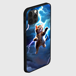Чехол для iPhone 12 Pro Max Гром кот и молния, цвет: 3D-черный — фото 2