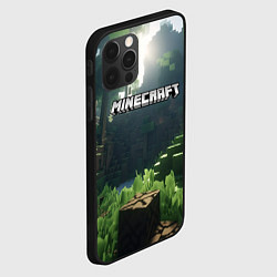 Чехол для iPhone 12 Pro Max Minecraft logo world, цвет: 3D-черный — фото 2