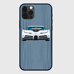 Чехол для iPhone 12 Pro Max Bugatti Centodieci - белая бугатти чентодиечи, цвет: 3D-черный