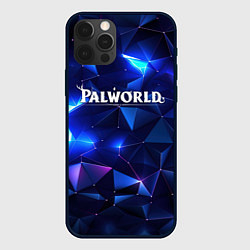 Чехол для iPhone 12 Pro Max Palworld логотип и синие блики, цвет: 3D-черный