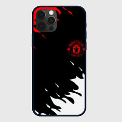 Чехол для iPhone 12 Pro Max Manchester United flame fc, цвет: 3D-черный