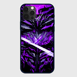 Чехол для iPhone 12 Pro Max Фиолетовый камень на чёрном фоне, цвет: 3D-черный
