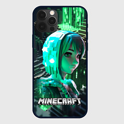 Чехол для iPhone 12 Pro Max Minecraft персонаж на острове, цвет: 3D-черный