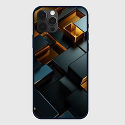 Чехол для iPhone 12 Pro Max Черные и золотые слитки, цвет: 3D-черный