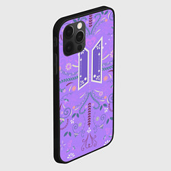 Чехол для iPhone 12 Pro Max BTS - ARMY Цветочный принт, цвет: 3D-черный — фото 2