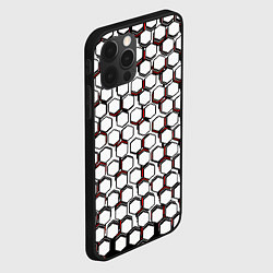 Чехол для iPhone 12 Pro Max Киберпанк узор из шестиугольников красный, цвет: 3D-черный — фото 2