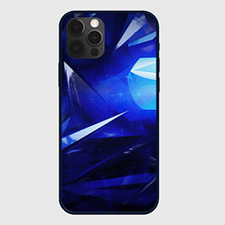 Чехол для iPhone 12 Pro Max Black and blue abstract background sport style, цвет: 3D-черный