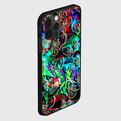 Чехол для iPhone 12 Pro Max Слоники в орнаменте, цвет: 3D-черный — фото 2