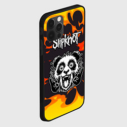 Чехол для iPhone 12 Pro Max Slipknot рок панда и огонь, цвет: 3D-черный — фото 2