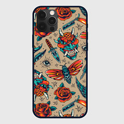 Чехол для iPhone 12 Pro Max Tattoo art, цвет: 3D-черный