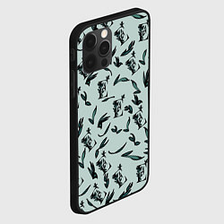 Чехол для iPhone 12 Pro Max Листья и буква Е, цвет: 3D-черный — фото 2