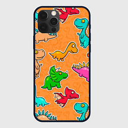 Чехол для iPhone 12 Pro Max Маленькие динозавры, цвет: 3D-черный