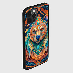 Чехол для iPhone 12 Pro Max Медведь шаман тотемное животное, цвет: 3D-черный — фото 2