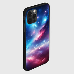 Чехол для iPhone 12 Pro Max Розово-голубой космический пейзаж, цвет: 3D-черный — фото 2