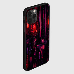 Чехол для iPhone 12 Pro Max Киберпанк светящиеся красные элементы, цвет: 3D-черный — фото 2