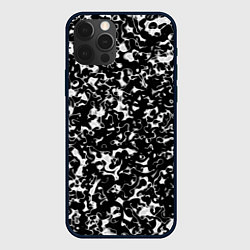 Чехол для iPhone 12 Pro Max Черный жидкий металл, цвет: 3D-черный