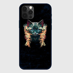 Чехол для iPhone 12 Pro Max Котик полигональный, цвет: 3D-черный
