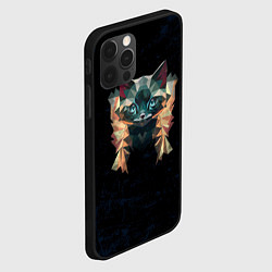 Чехол для iPhone 12 Pro Max Котик полигональный, цвет: 3D-черный — фото 2