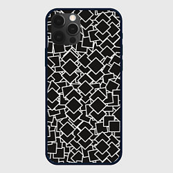 Чехол для iPhone 12 Pro Max Ромб черно - белый, цвет: 3D-черный