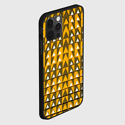 Чехол для iPhone 12 Pro Max Узор из треугольников жёлтый, цвет: 3D-черный — фото 2