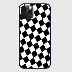 Чехол для iPhone 12 Pro Max Шахматные клетки абстракция, цвет: 3D-черный