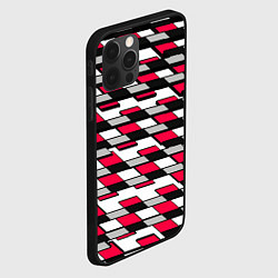 Чехол для iPhone 12 Pro Max Красные четырёхугольники на белом фоне, цвет: 3D-черный — фото 2