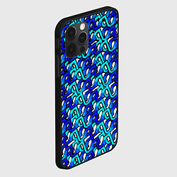 Чехол для iPhone 12 Pro Max Синий узор и чёрная обводка, цвет: 3D-черный — фото 2