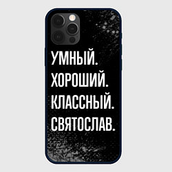 Чехол для iPhone 12 Pro Max Умный хороший классный: Святослав, цвет: 3D-черный