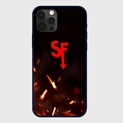 Чехол для iPhone 12 Pro Max Sally face искры огня, цвет: 3D-черный