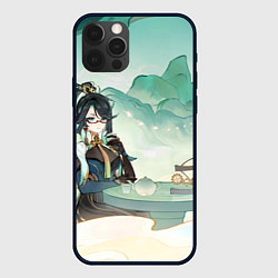 Чехол для iPhone 12 Pro Max Genshin Impact Сянь Юнь, цвет: 3D-черный