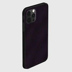 Чехол для iPhone 12 Pro Max Тёмный фиолетовый в полоску, цвет: 3D-черный — фото 2