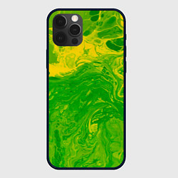 Чехол для iPhone 12 Pro Max Зеленые подтеки, цвет: 3D-черный