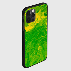 Чехол для iPhone 12 Pro Max Зеленые подтеки, цвет: 3D-черный — фото 2