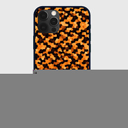 Чехол для iPhone 12 Pro Max Золотистый коричневый паттерн мозаика, цвет: 3D-черный