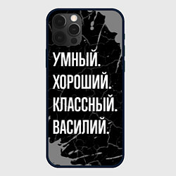 Чехол для iPhone 12 Pro Max Умный хороший классный: Василий, цвет: 3D-черный