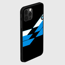 Чехол для iPhone 12 Pro Max BMW sport geometry blu, цвет: 3D-черный — фото 2