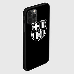 Чехол для iPhone 12 Pro Max Barcelona fc club белое лого, цвет: 3D-черный — фото 2