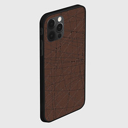 Чехол для iPhone 12 Pro Max Абстракция порезы коричневый, цвет: 3D-черный — фото 2