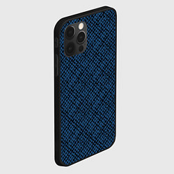 Чехол для iPhone 12 Pro Max Паттерн чёрно-синий мелкая клетка, цвет: 3D-черный — фото 2