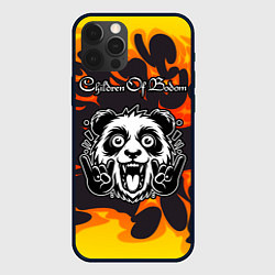 Чехол для iPhone 12 Pro Max Children of Bodom рок панда и огонь, цвет: 3D-черный
